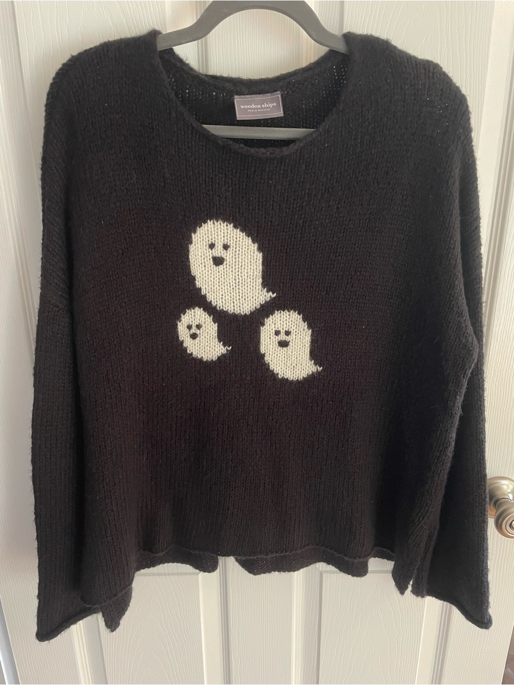 Wooden Ships Ghost Graphic Black Sweater S/M